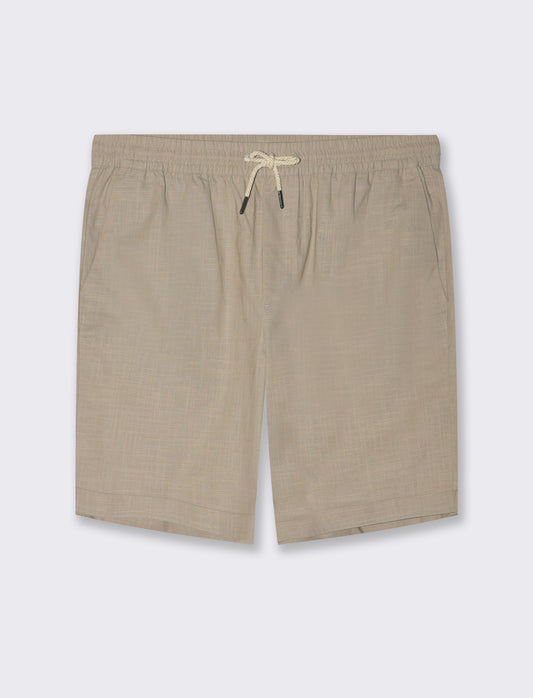 Bermuda jogger tessuto slub da uomo - Beige