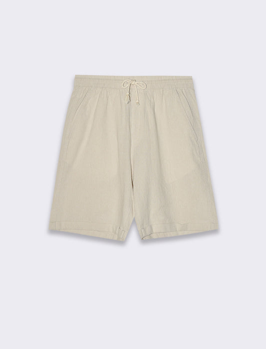 Bermuda jogger tessuto goffrato da uomo - Grigio ghiaccio