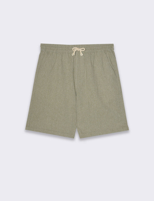 Bermuda jogger tessuto goffrato da uomo - Verde oliva