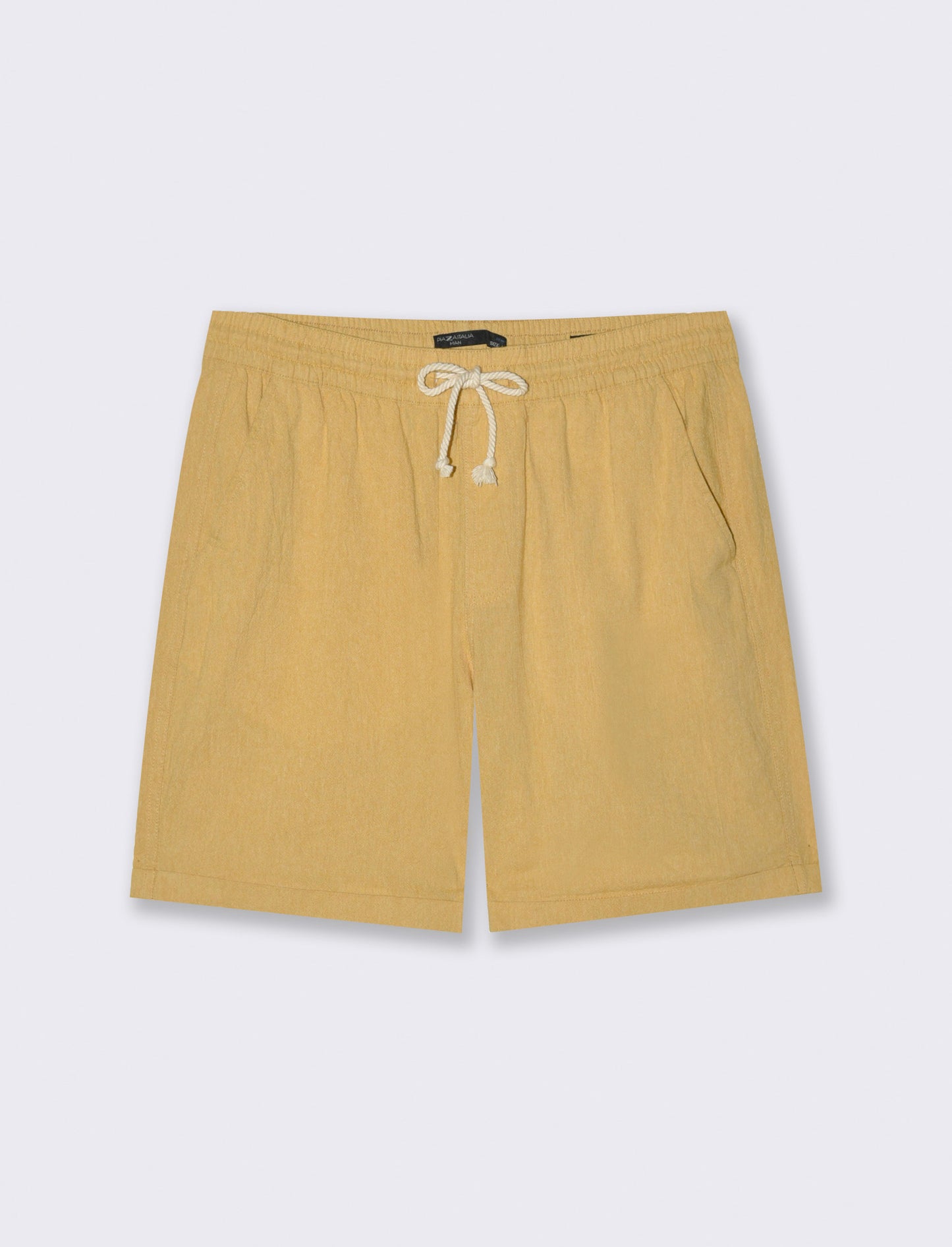 Bermuda jogger tessuto goffrato da uomo - Senape