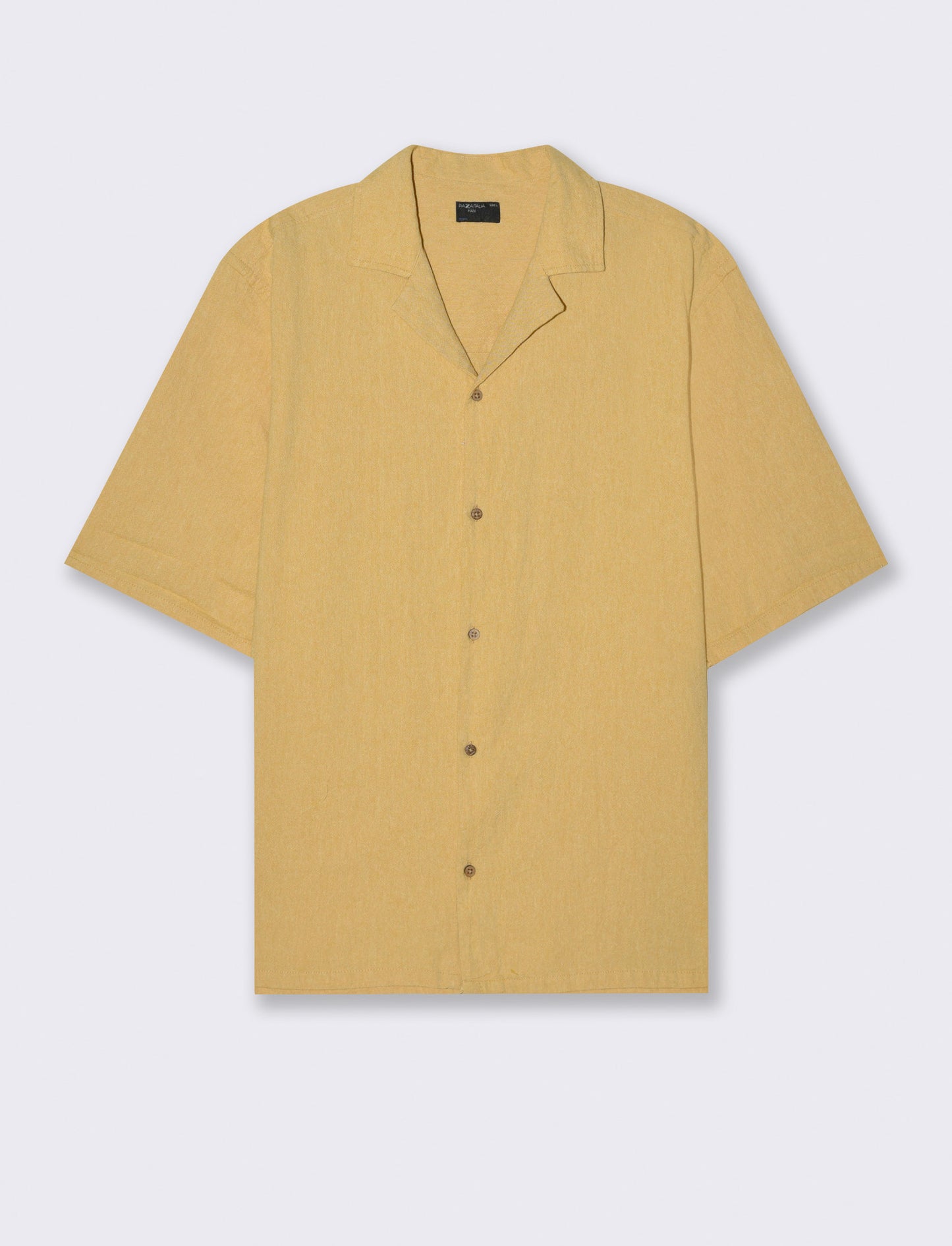 Camicia manica corta goffrata da uomo - Senape