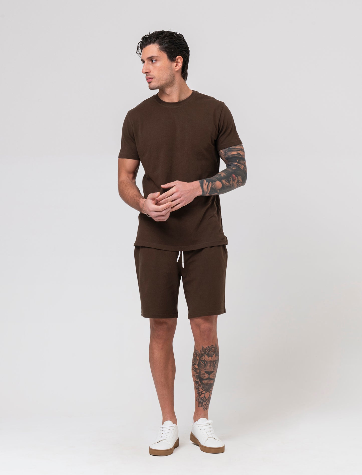 T-shirt in piquet di cotone da uomo - Moro