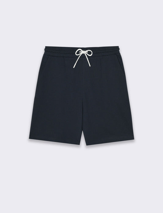 Man's cotton piquet bermuda jogger shorts - Blue