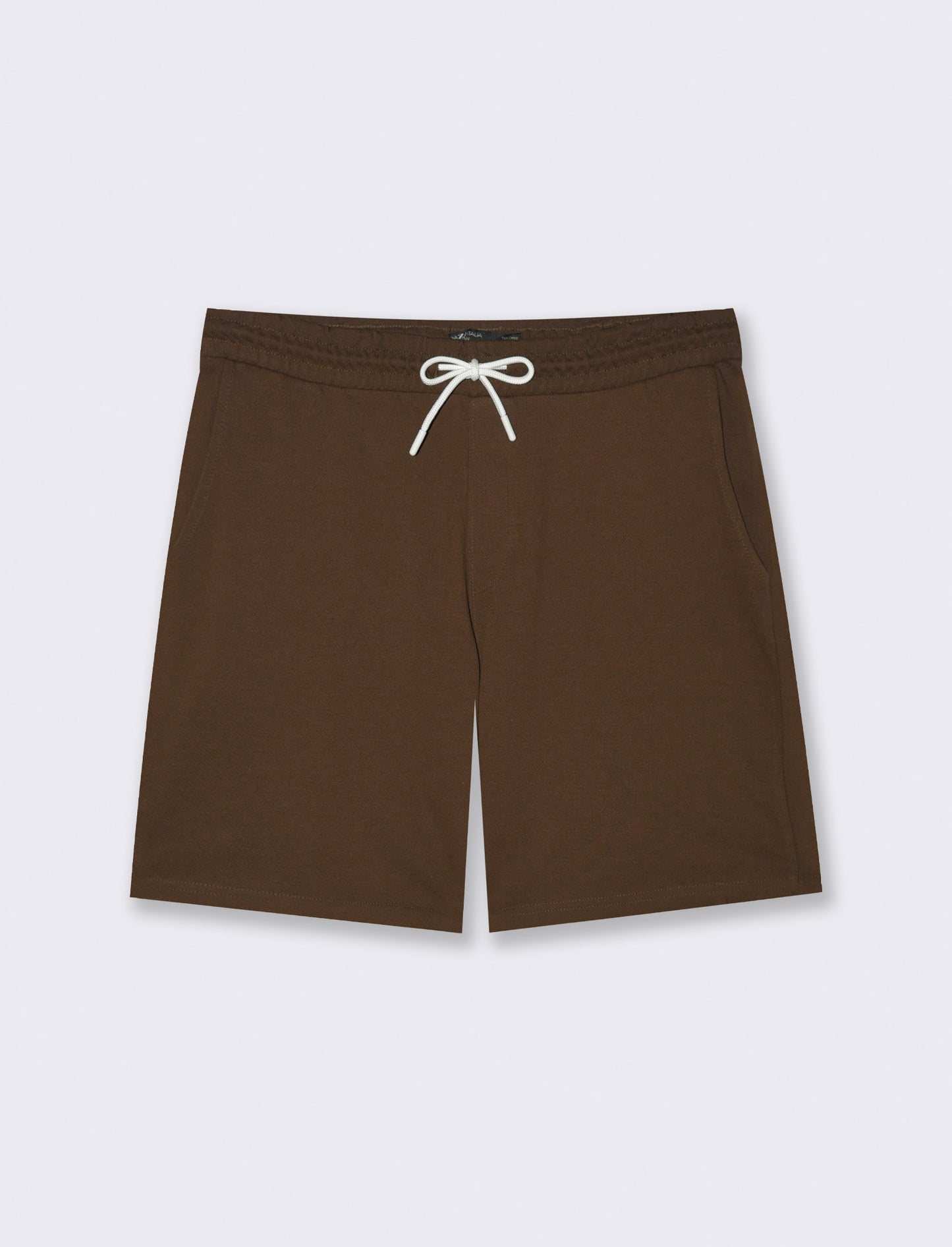 Bermuda jogger in piquet di cotone da uomo - Moro