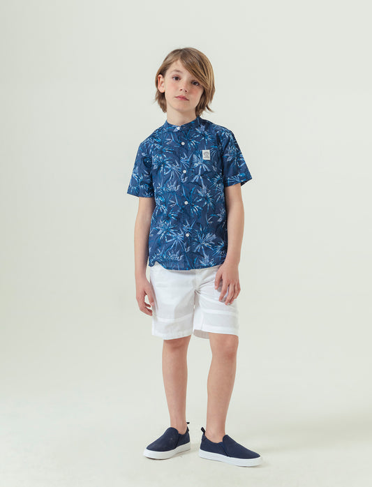 Bermuda in cotone con tagli da bambino - Bianco