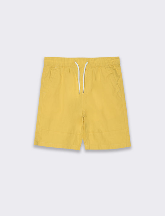 Bermuda in cotone con tagli da bambino - Ocra