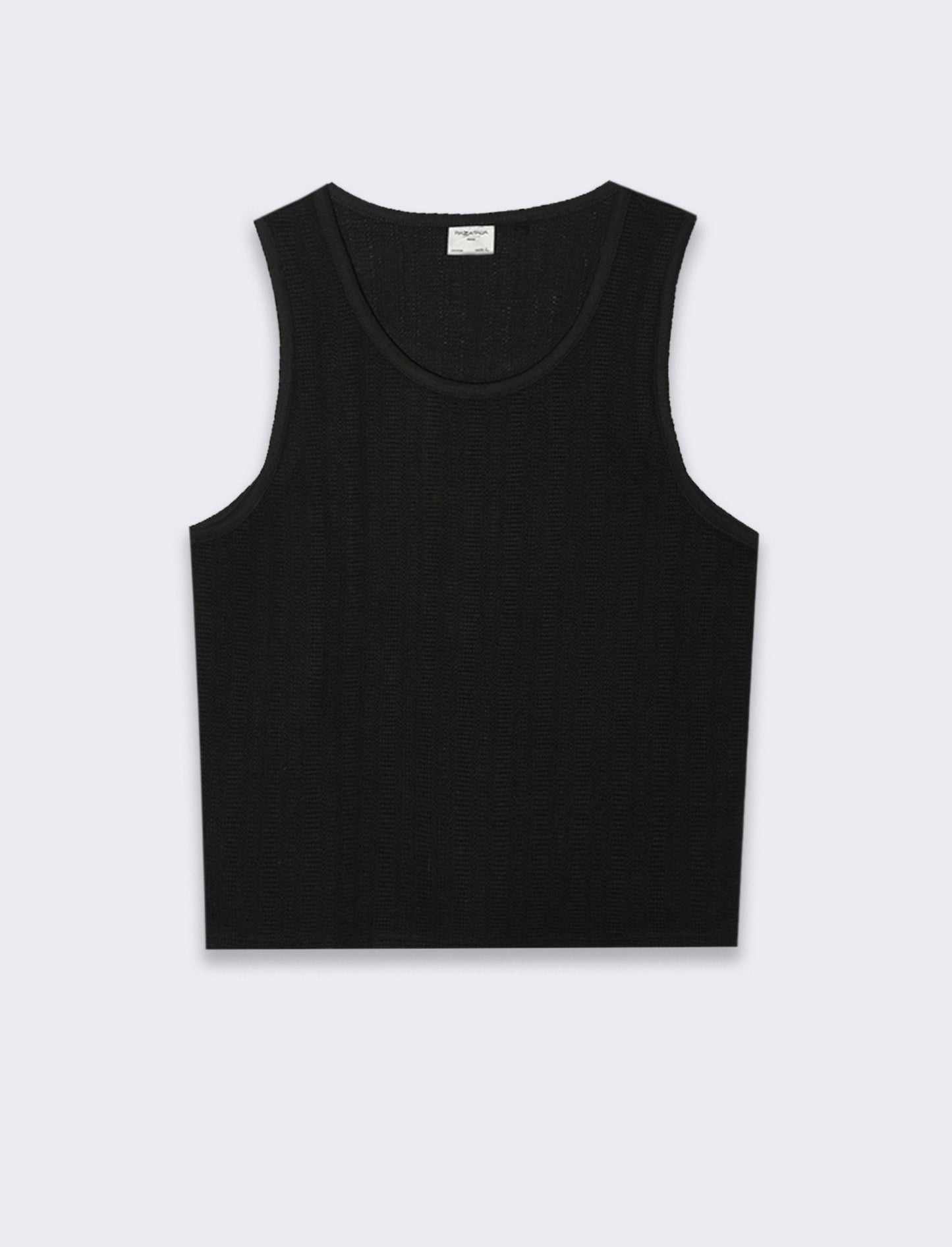 Canotta in tessuto jaquard effetto maglia da uomo - Nero