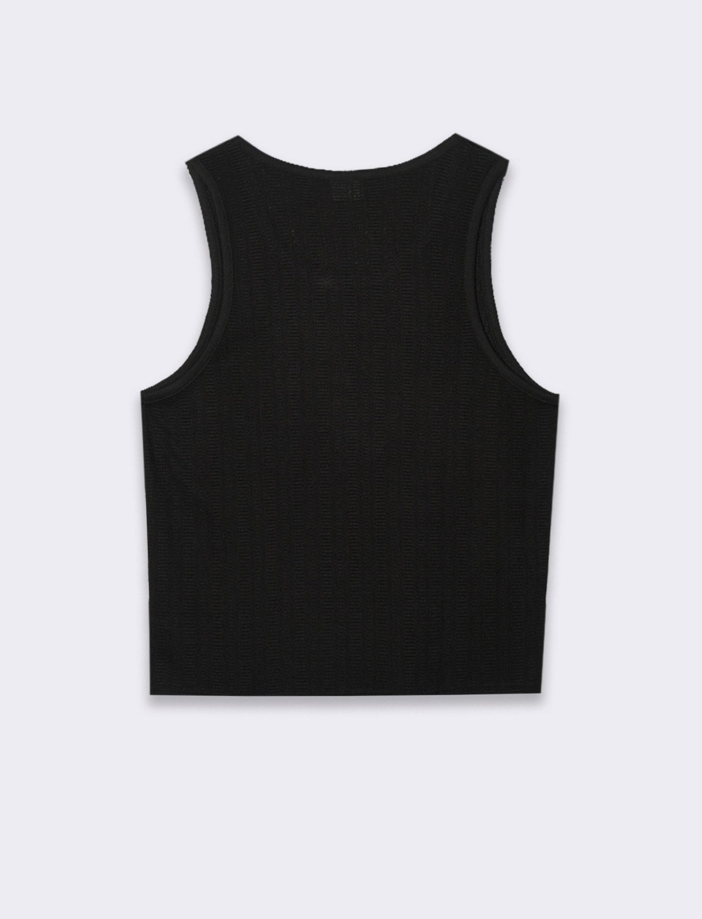 Canotta in tessuto jaquard effetto maglia da uomo - Nero