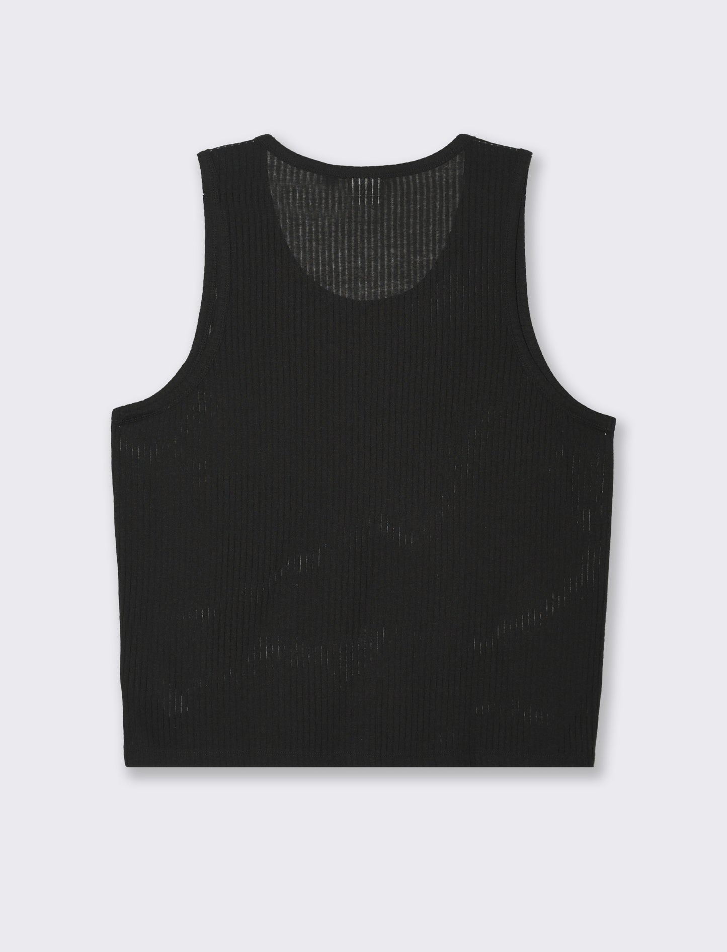 Canotta in tessuto a coste effetto maglia da uomo - Nero
