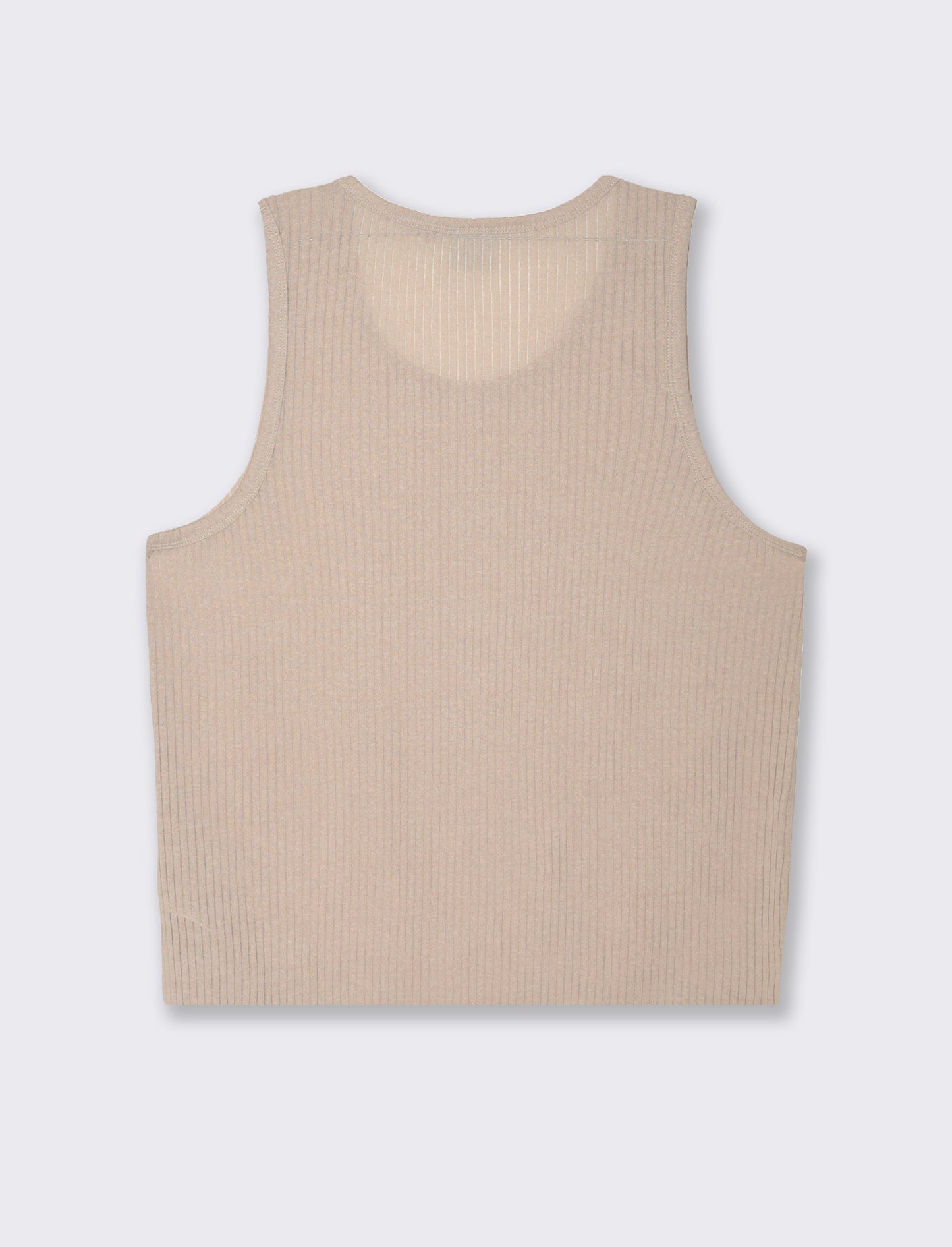 Canotta in tessuto a coste effetto maglia da uomo - Beige