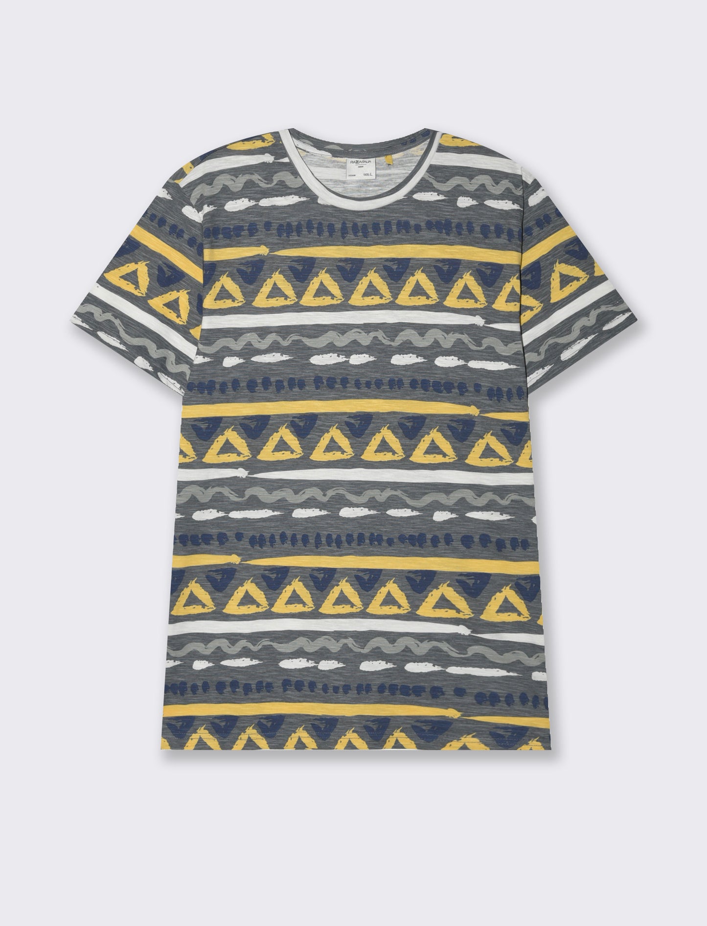 T-shirt in cotone slub con stampa azteca da uomo - Avion
