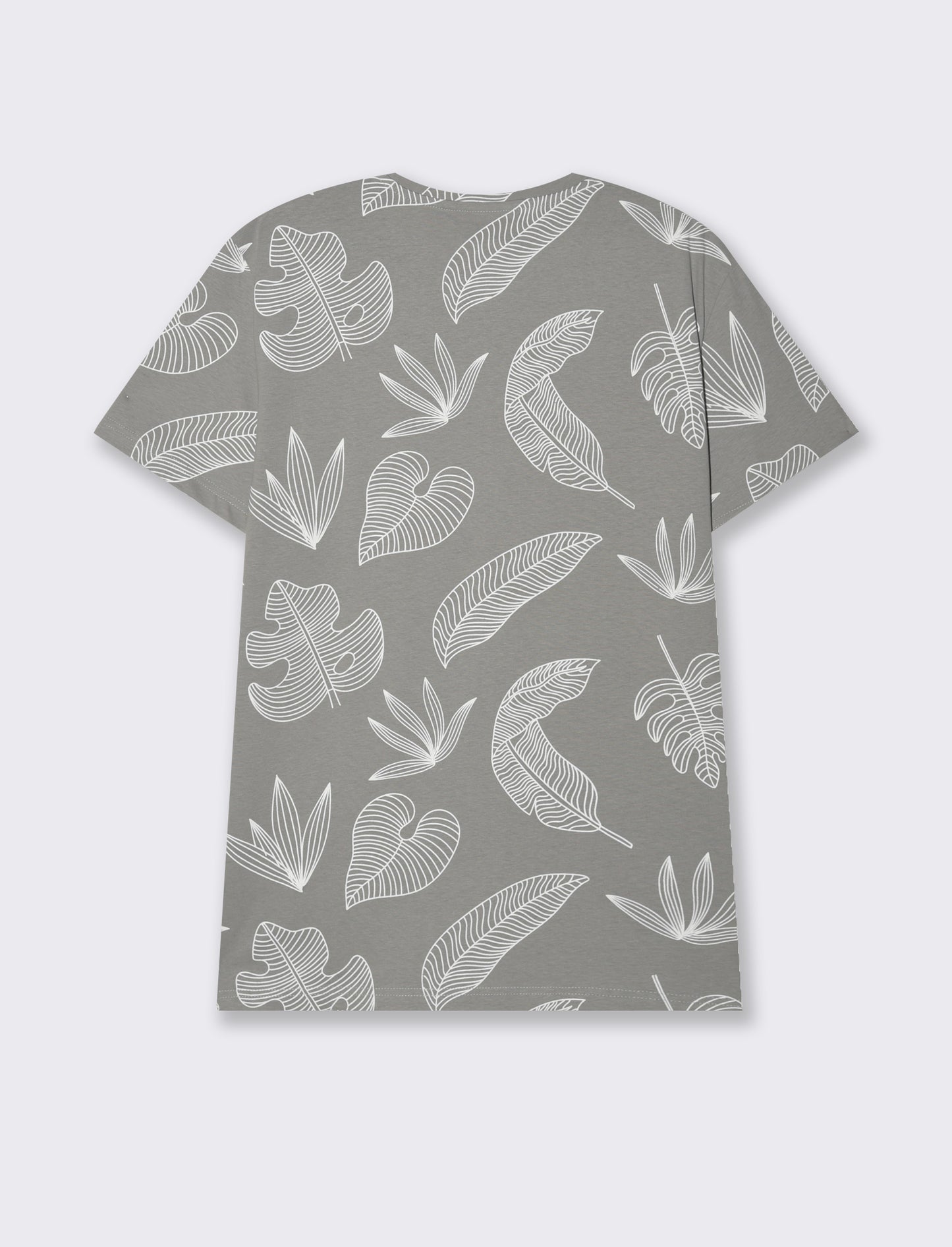 T-shirt in cotone con stampa floreale all over da uomo - Grigio