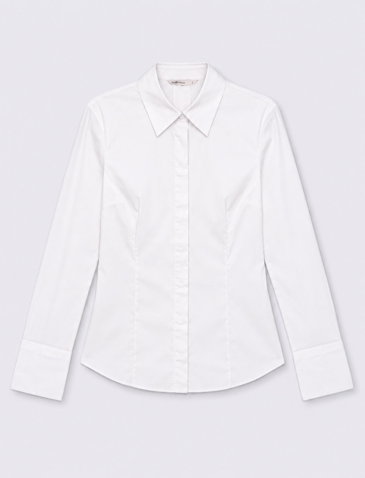 Camicia basic slim a manica lunga - Bianco