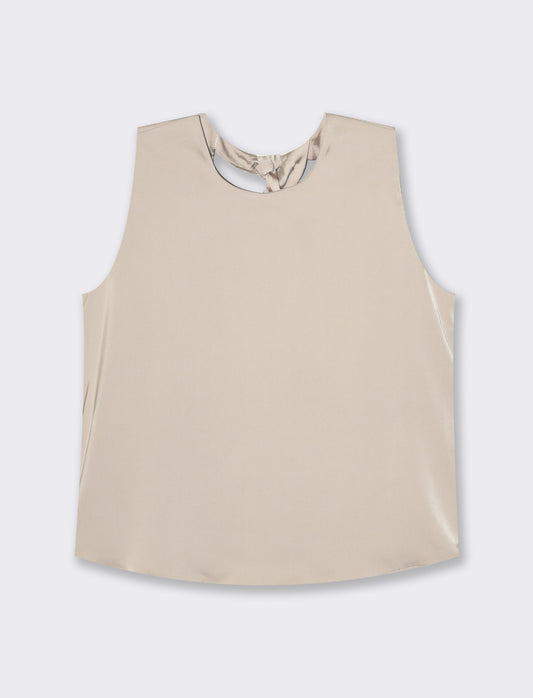 Women's Bow Detail Tank Top - Beige