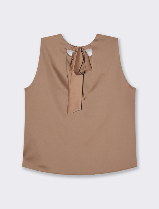 Women's Bow Detail Tank Top - Brown