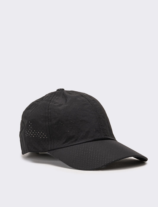 Cappello uomo baseball traforato in nylon - Nero