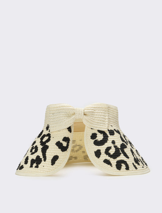 Cappello donna visiera leopardo - Bianco