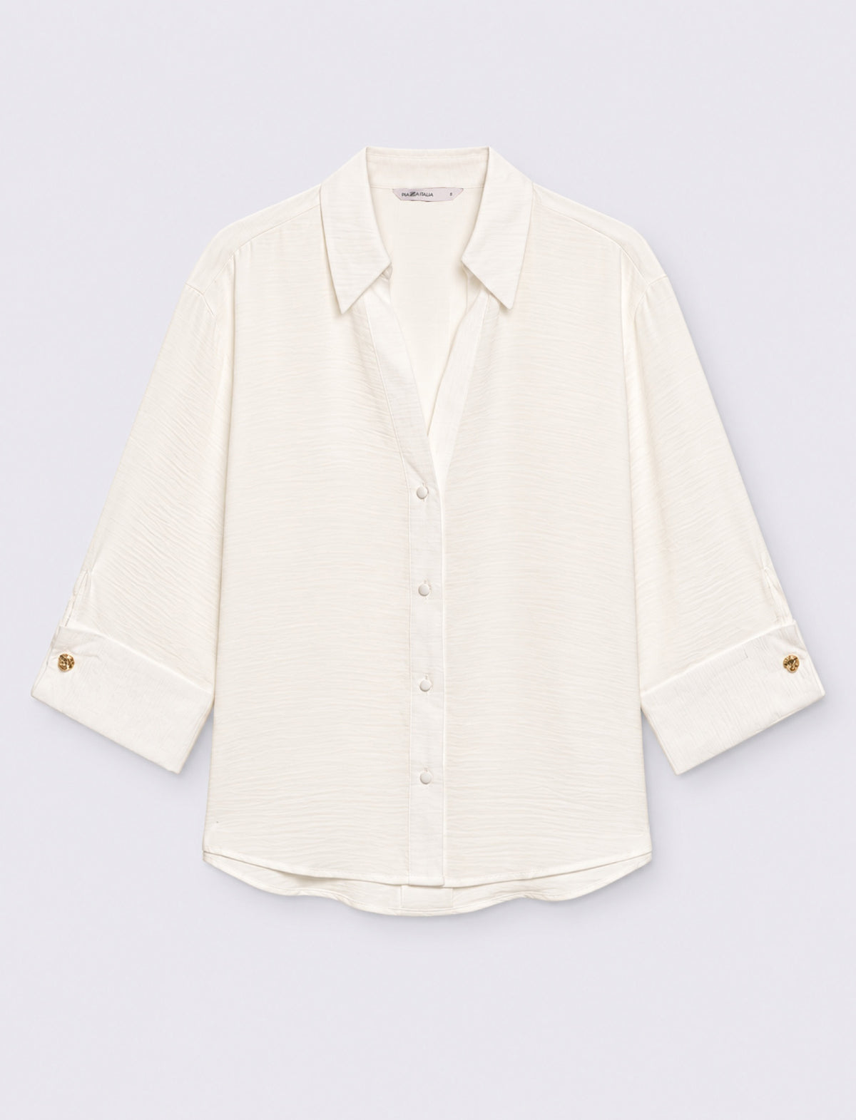 camicia regular manica 3/4 - Bianco latte
