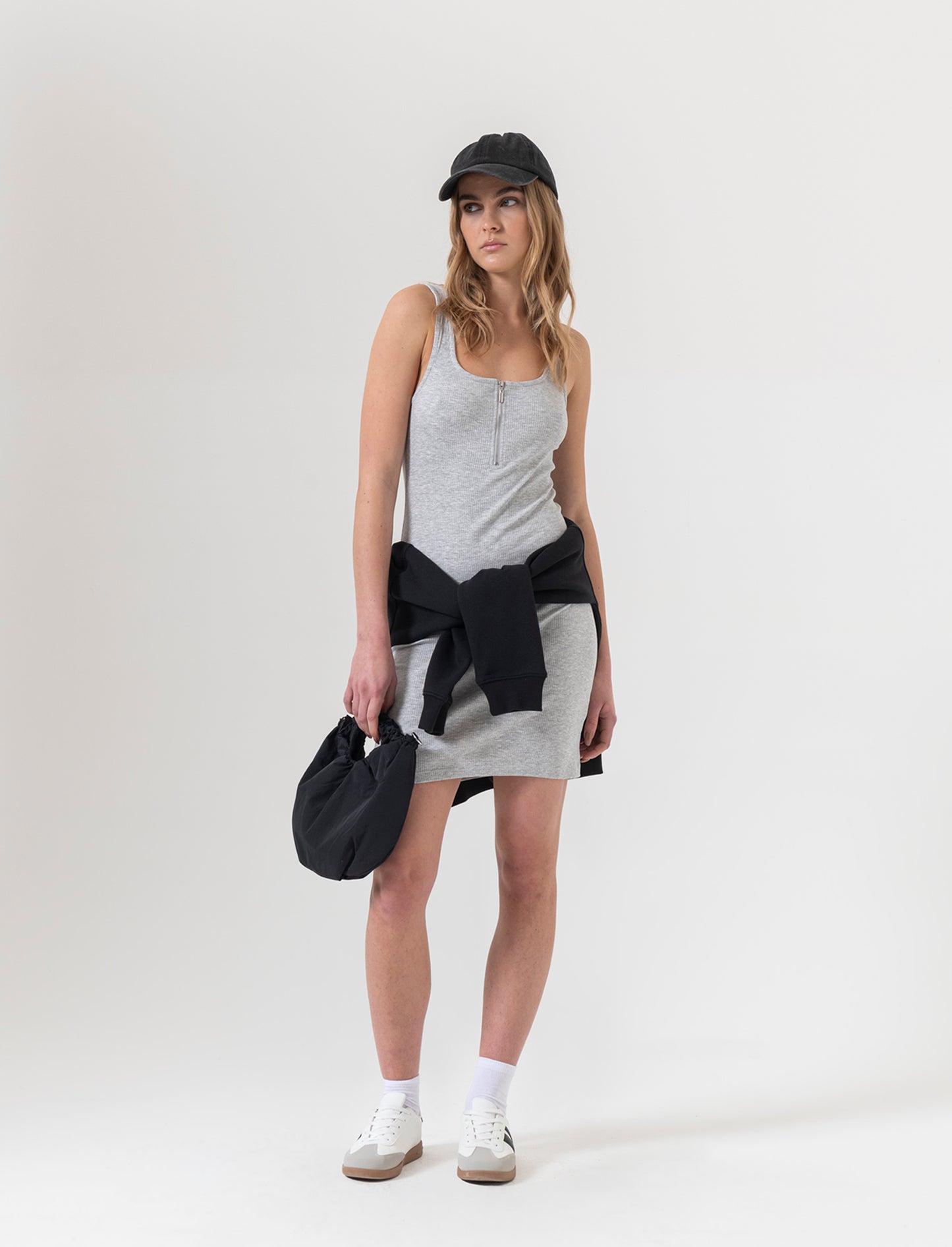 Vestito corto da donna - Grigio mel.