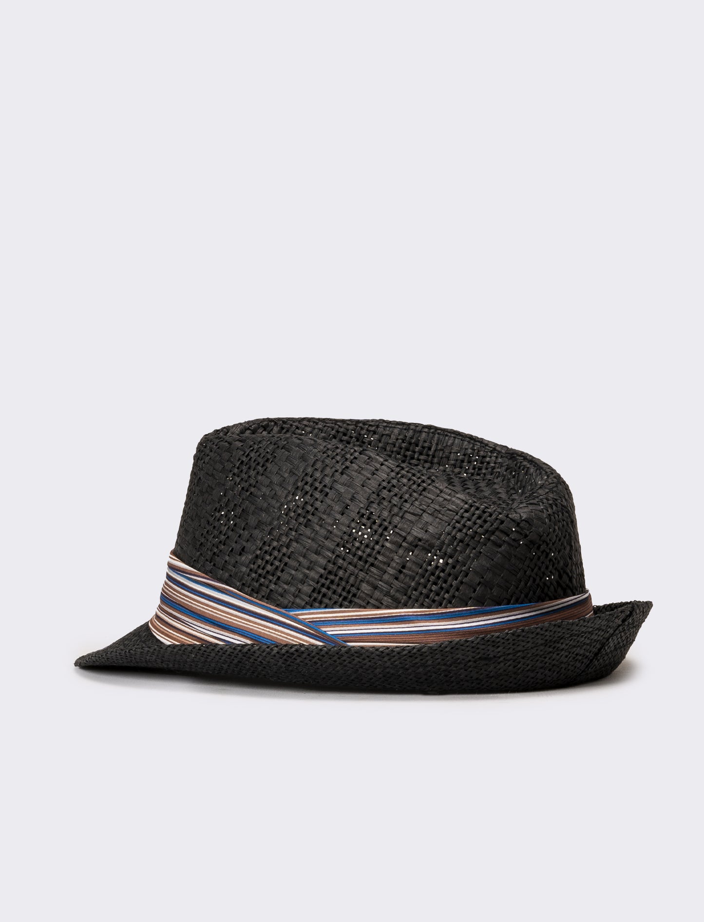Cappello uomo con falda larga e bandana righe - Nero