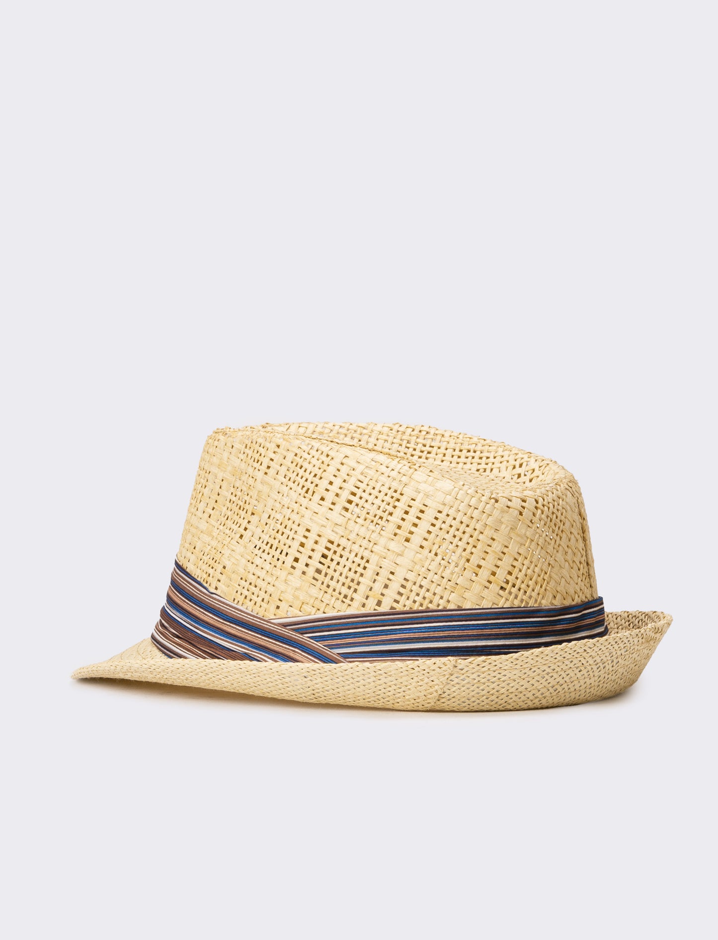 Cappello uomo con falda larga e bandana righe - Beige