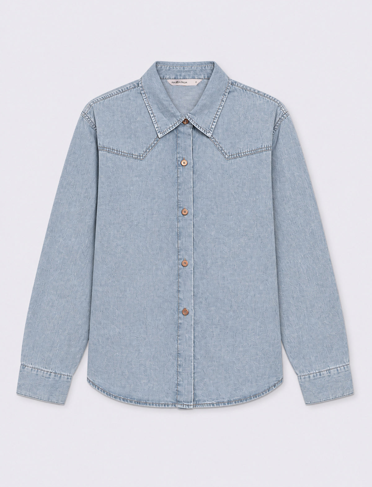 Camicia a manica lunga con carrè - Denim