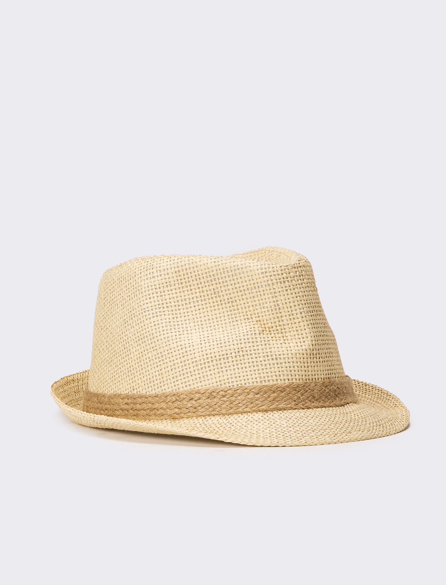 Cappello uomo paglia con treccina - Beige