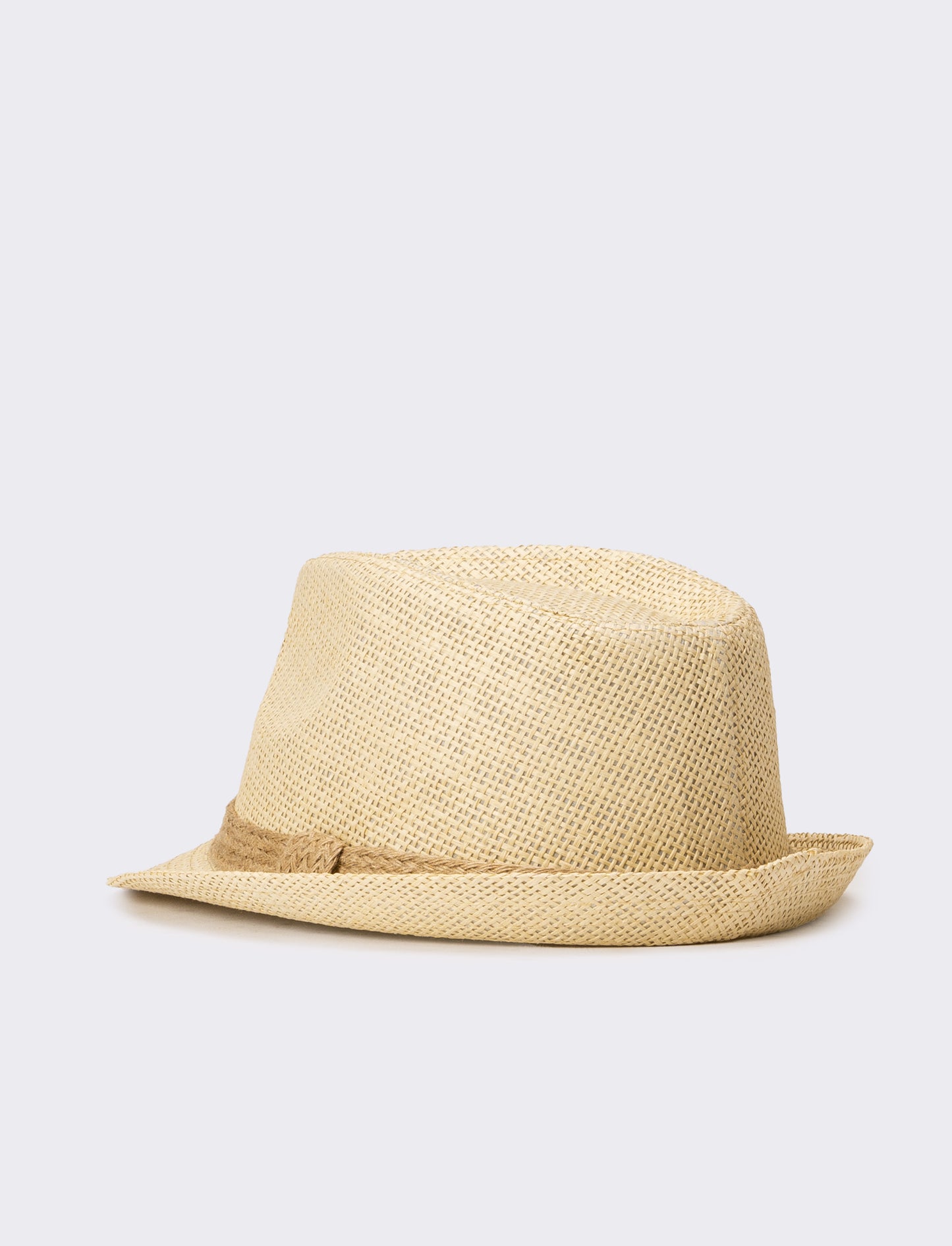 Cappello uomo paglia con treccina - Beige