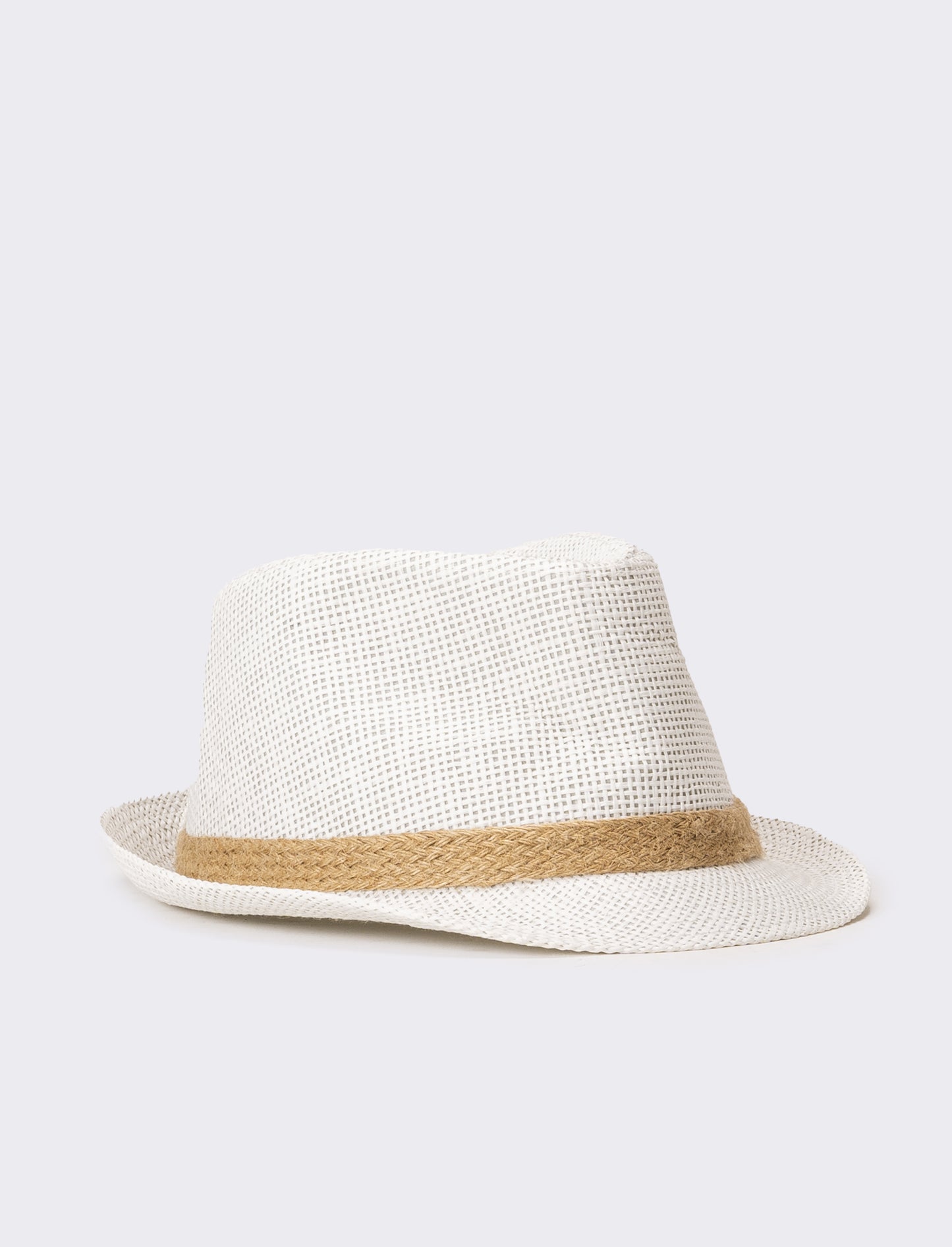 Cappello uomo paglia con treccina - Bianco