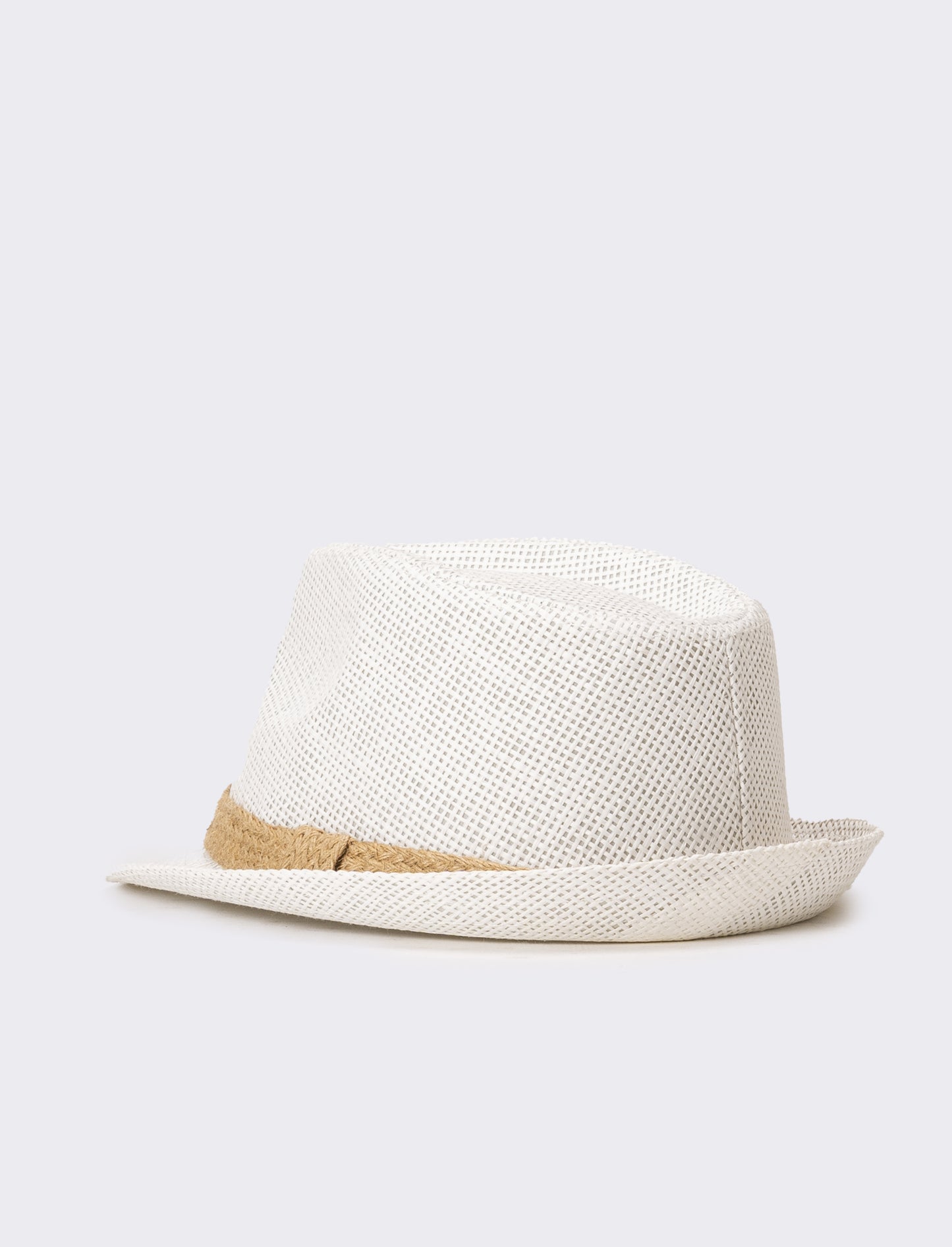 Cappello uomo paglia con treccina - Bianco