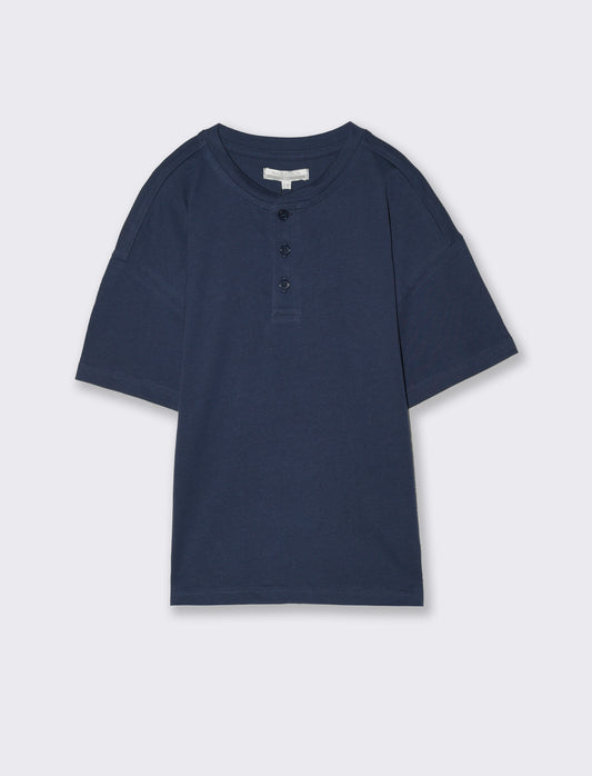 Maglietta serafino da bambino - Blu