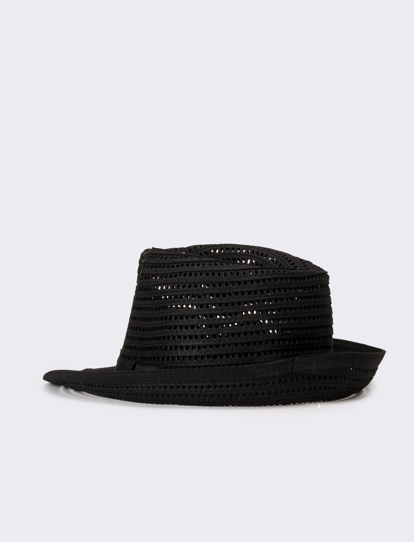 Cappello uomo traforato falda larga - Nero