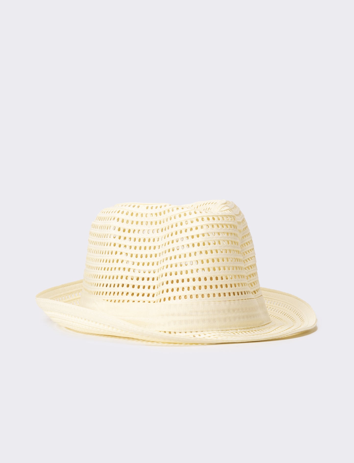 Cappello uomo traforato falda larga - Bianco