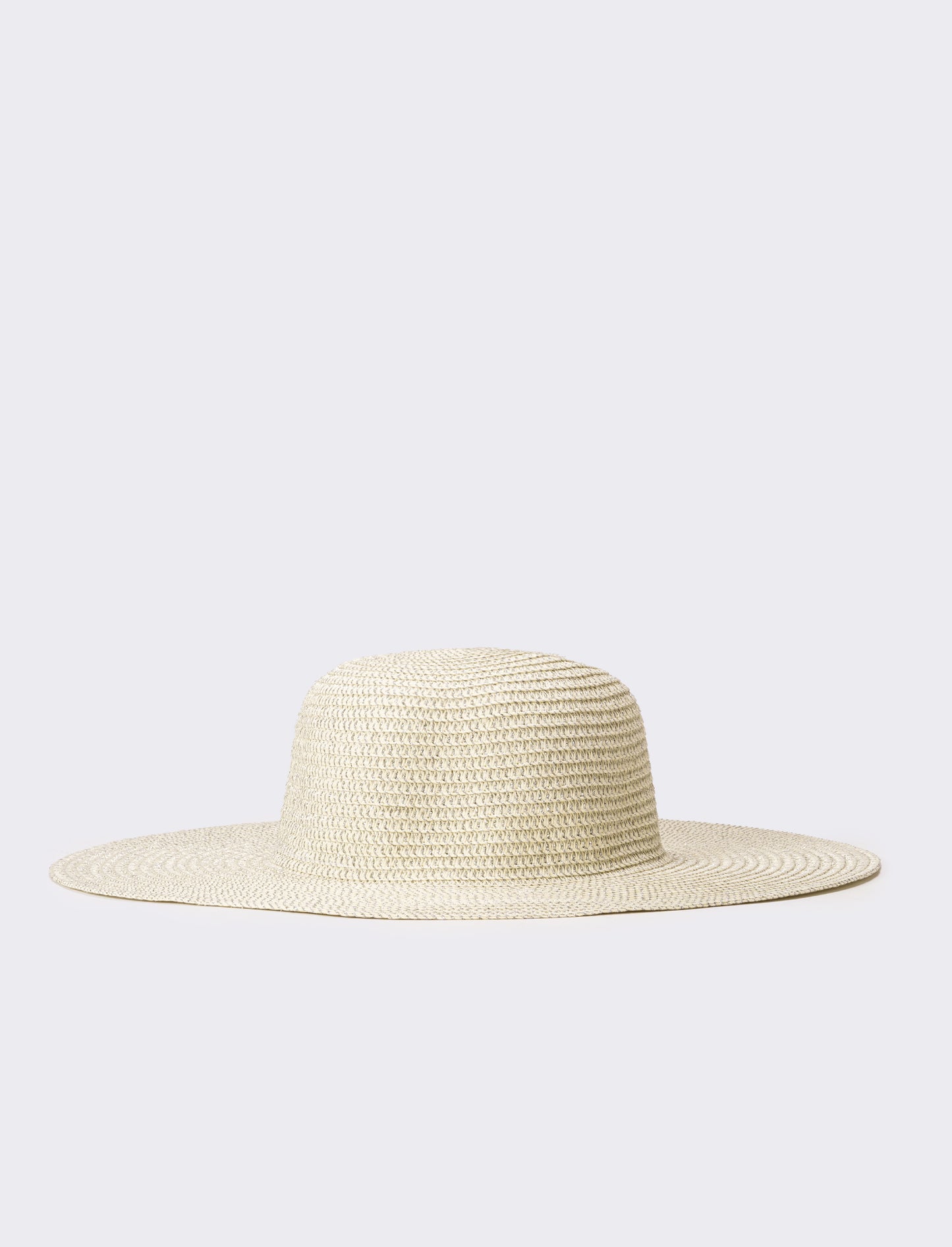 Cappello donna falda larga con lurex - Bianco