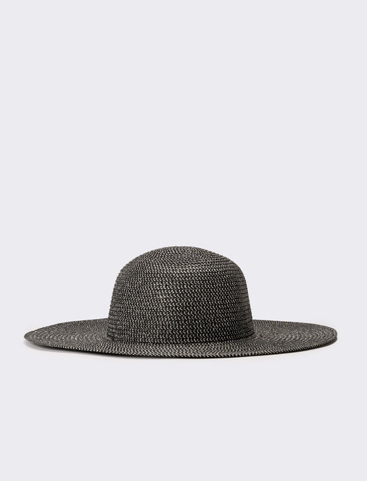 Cappello donna falda larga con lurex - Nero