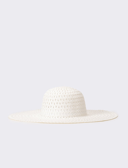 Cappello donna a falda larga - Bianco