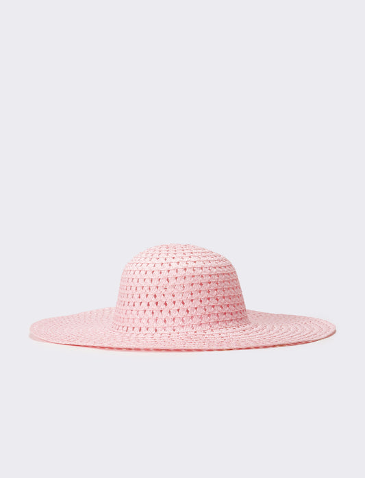 Cappello donna a falda larga - Rosa