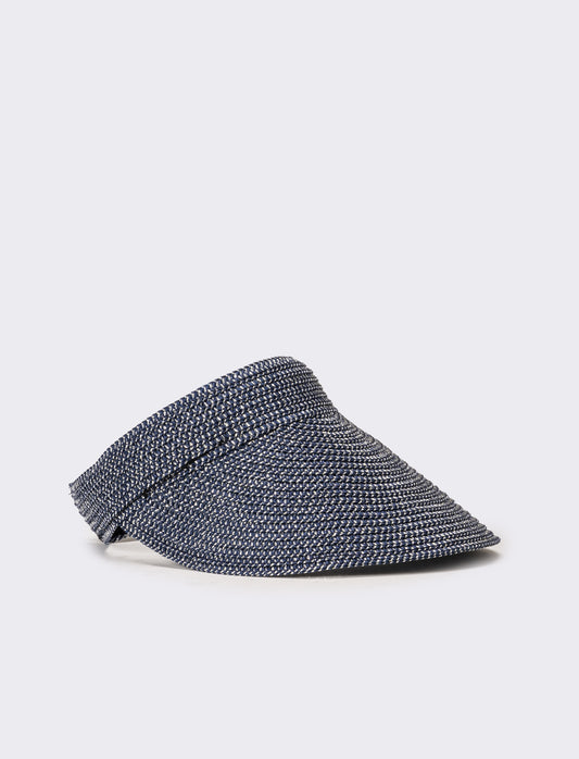 Cappello donna visiera unita in paglia - Blu