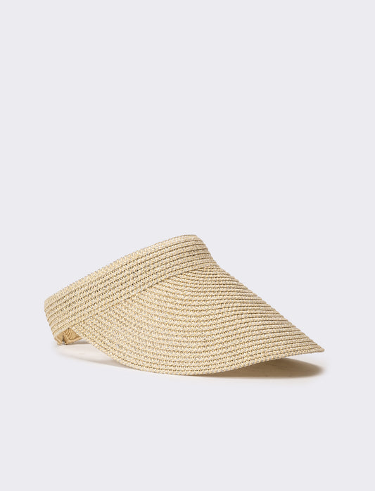 Cappello donna visiera unita in paglia - Beige