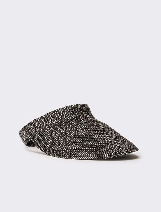 Cappello donna visiera unita in paglia - Nero