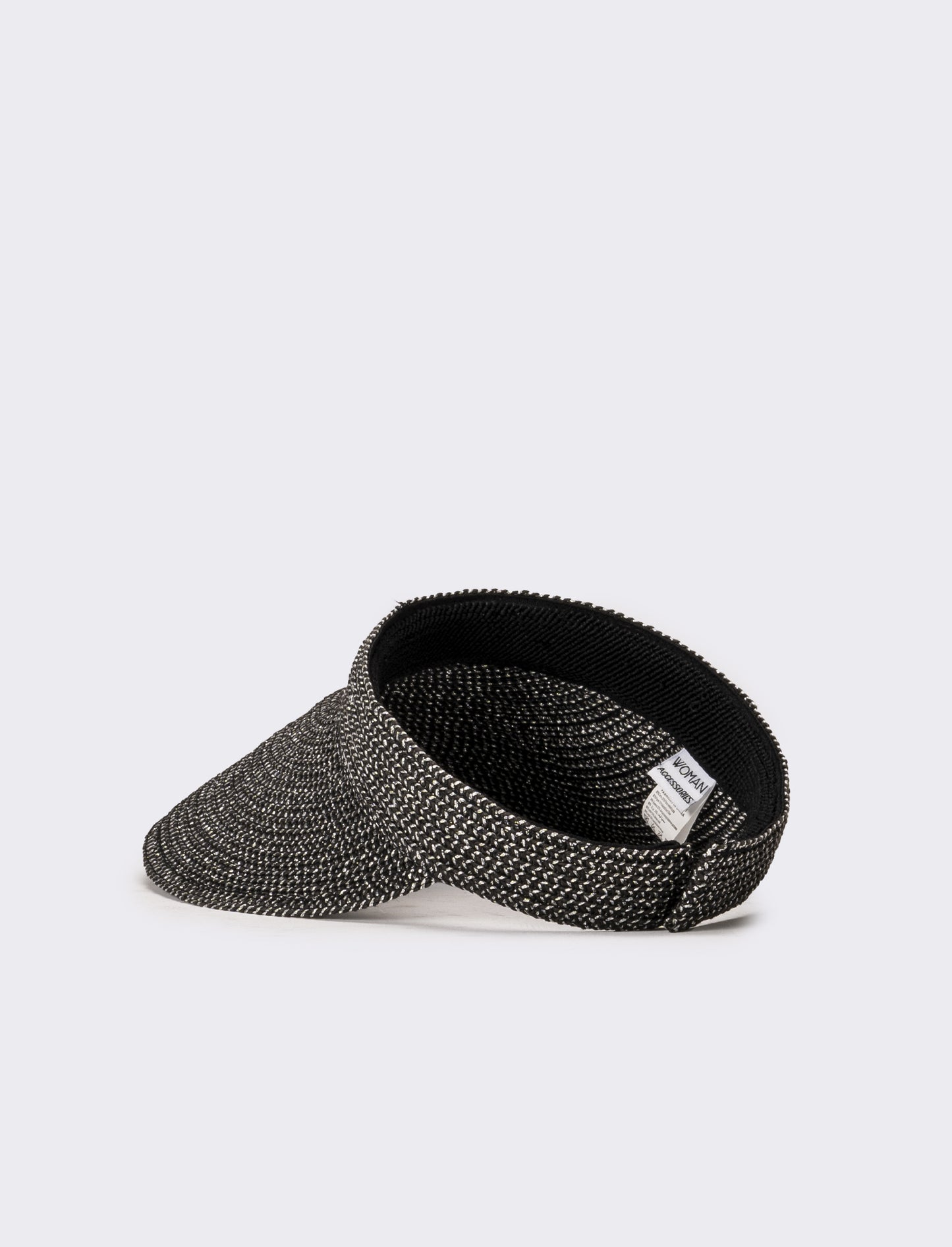 Cappello donna visiera unita in paglia - Nero