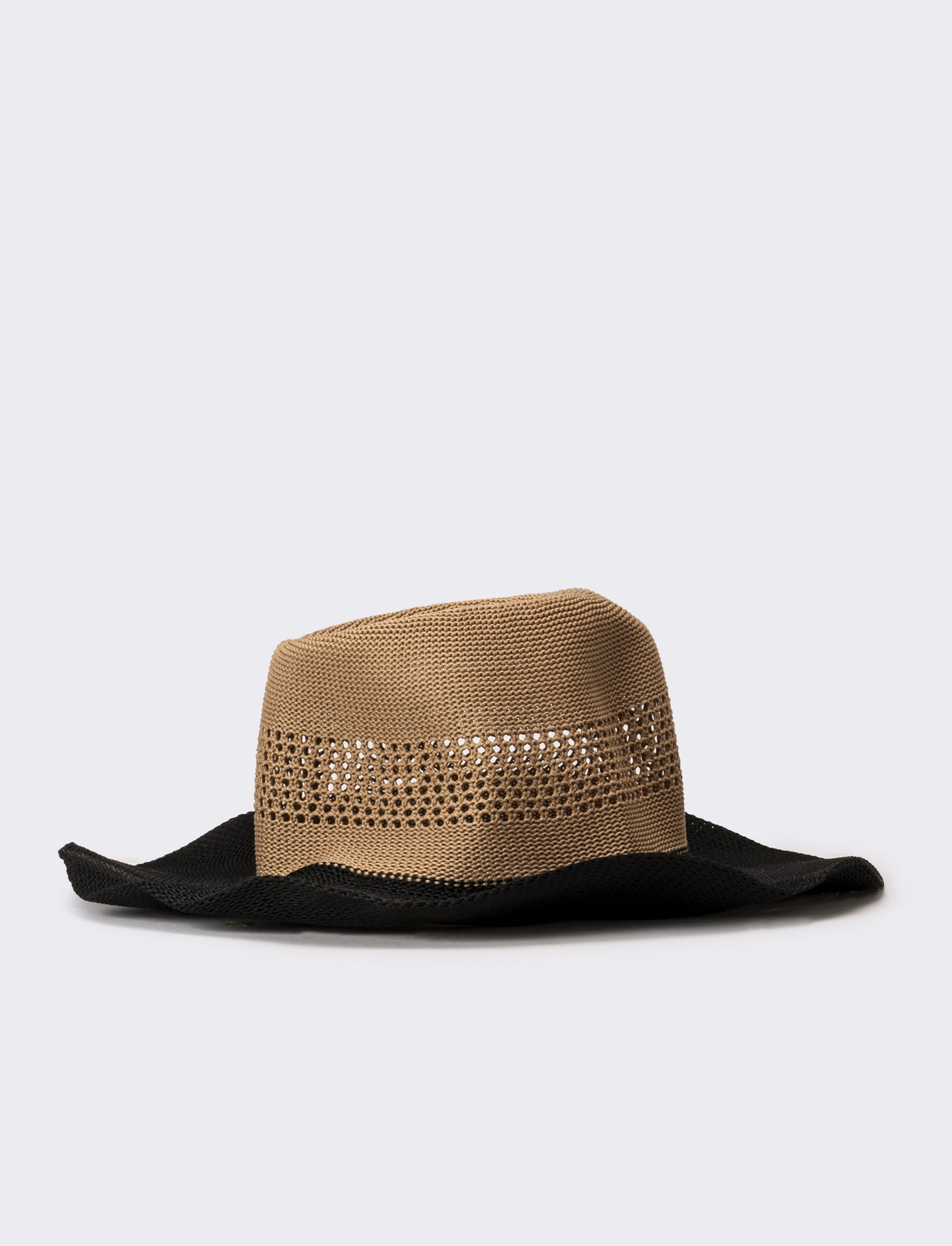 Cappello donna a falda larga modello country - Bianco-nero