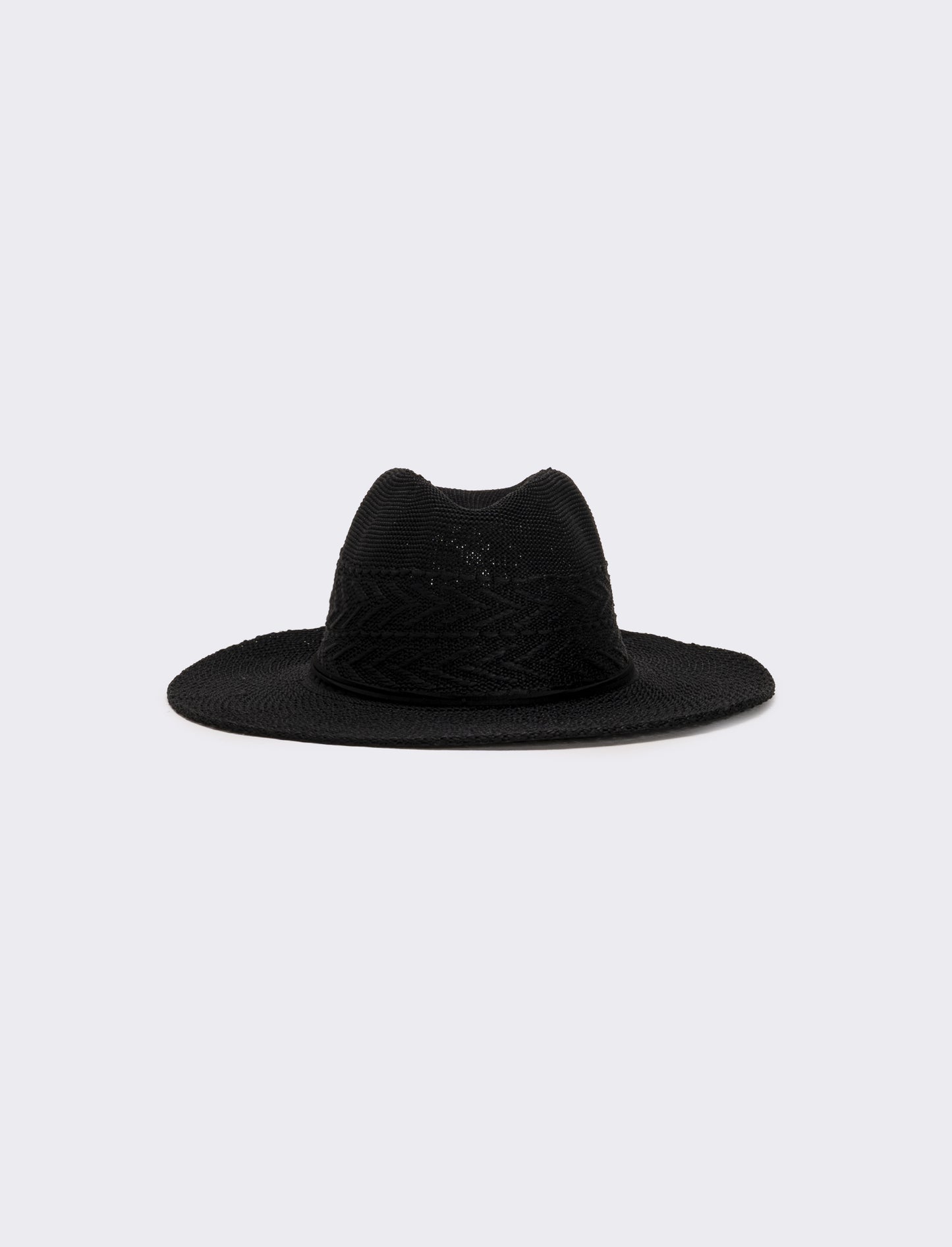 Cappello donna a falda larga in maglina - Nero