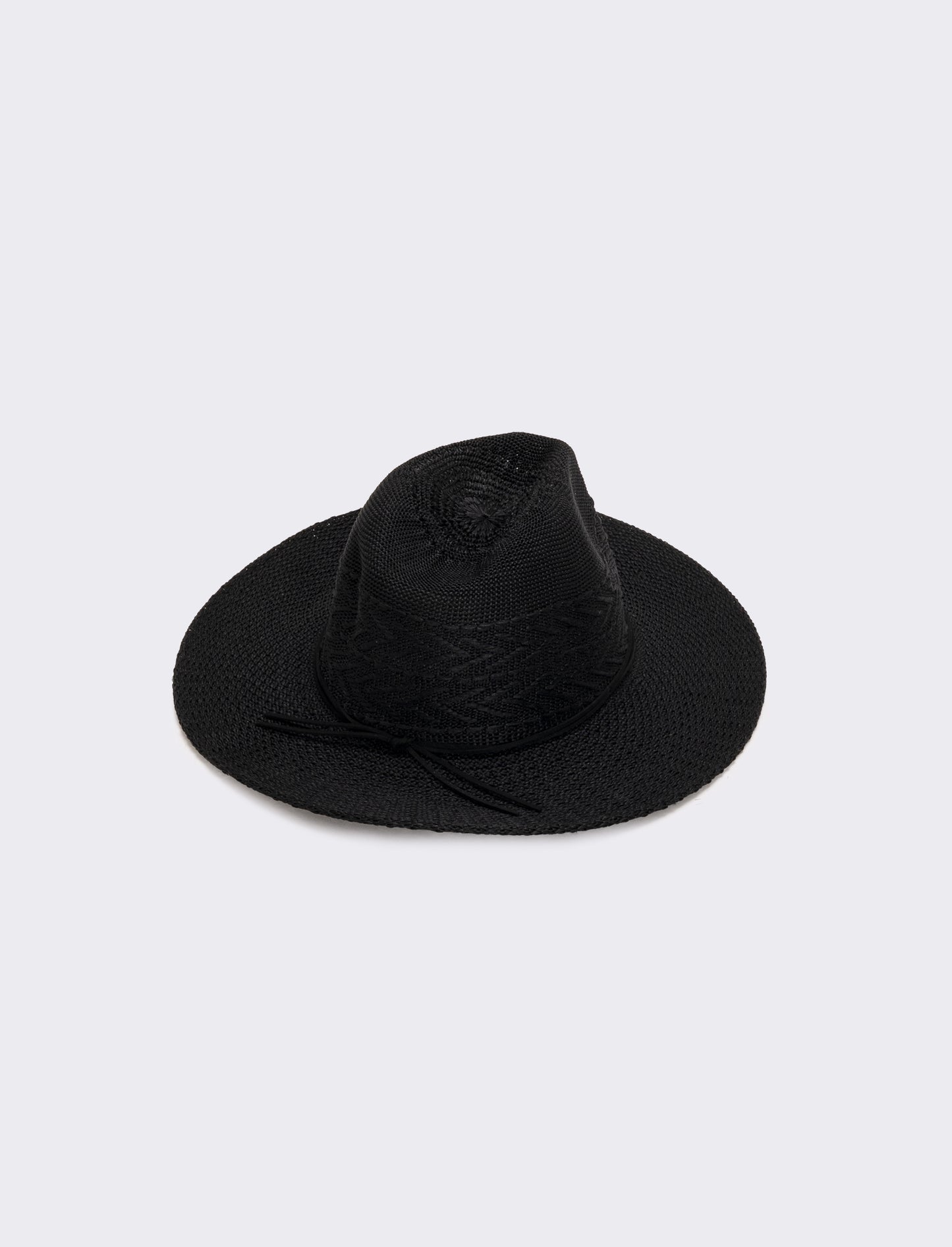 Cappello donna a falda larga in maglina - Nero