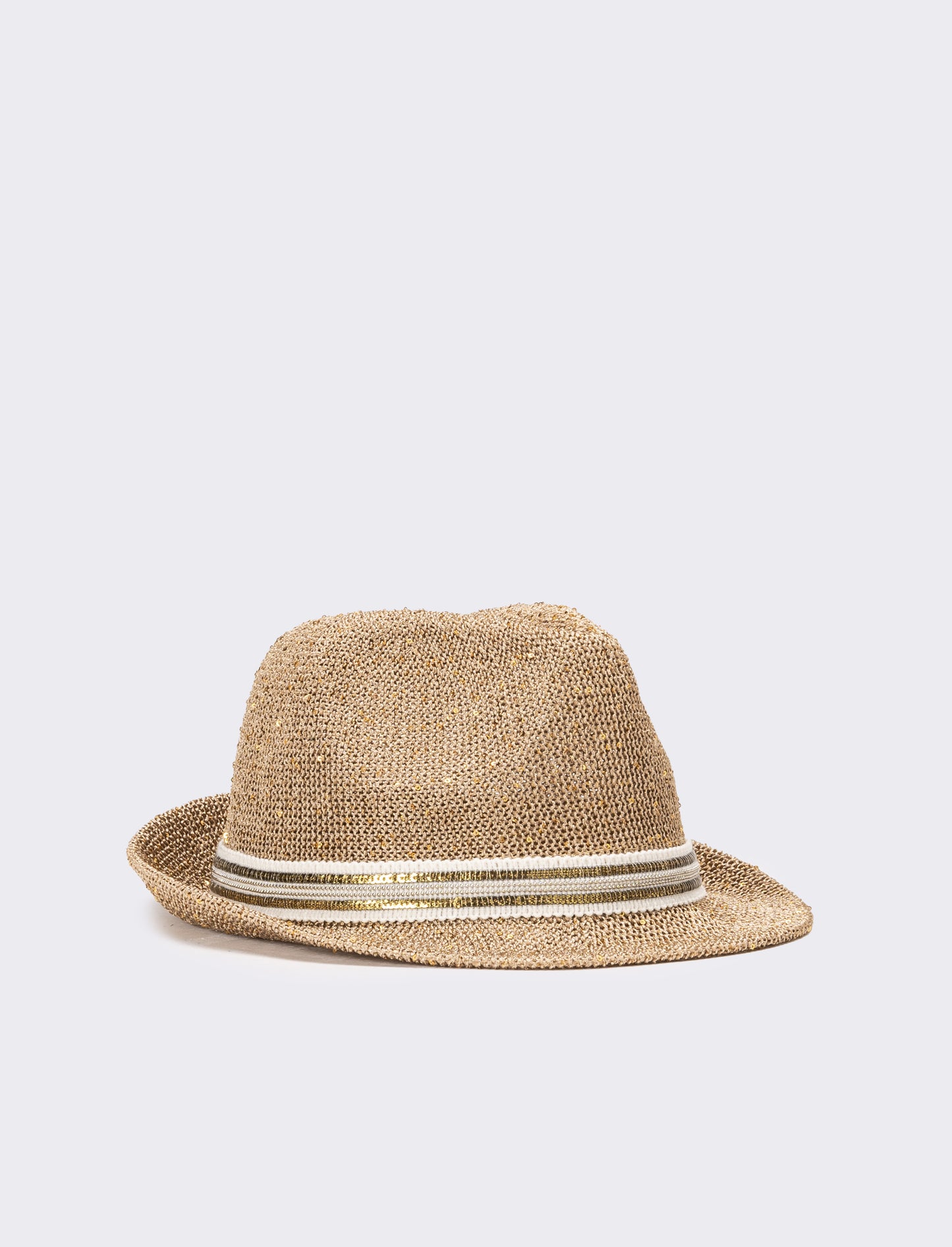 Cappello donna micropailletes con falda - Beige