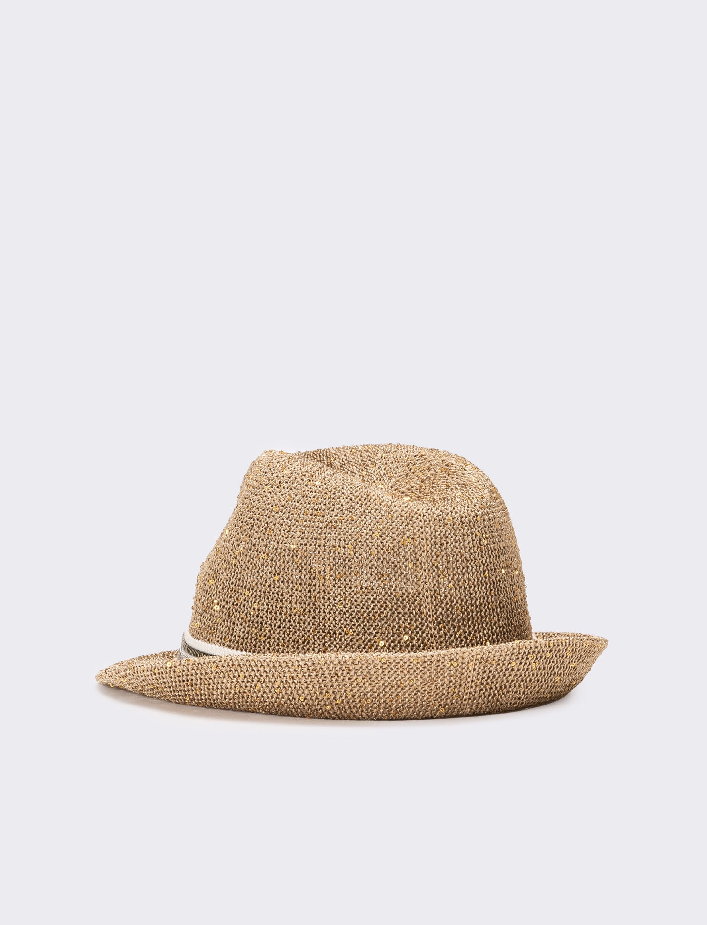 Cappello donna micropailletes con falda - Beige