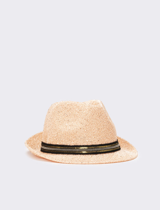 Cappello donna micropailletes con falda - Rosa