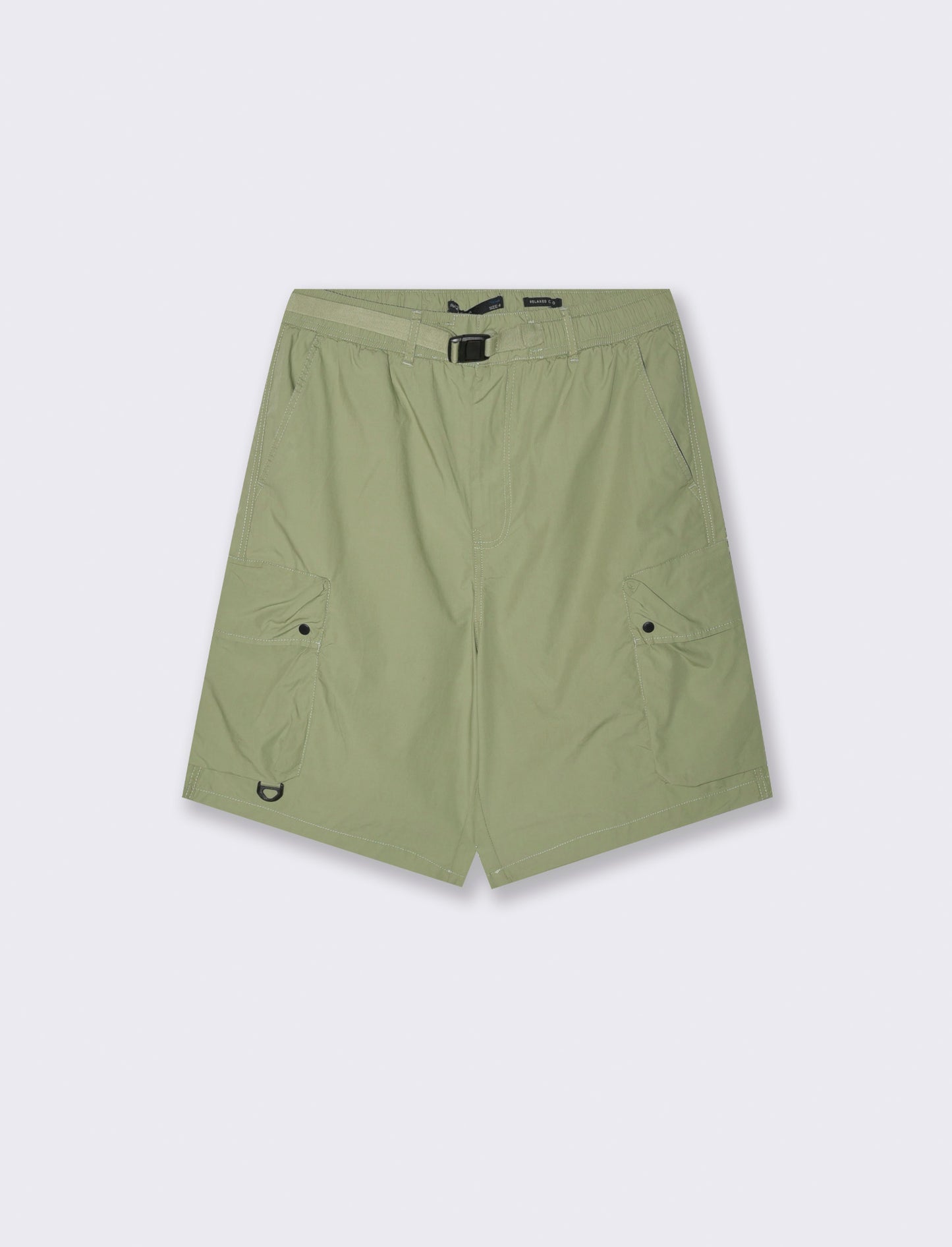 Bermuda cargo con cinturino relaxed fit da uomo - Verde salvia