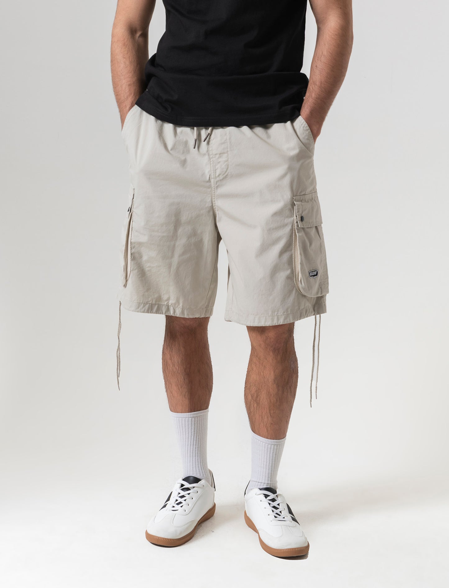 Bermuda jogger cargo relaxed fit da uomo - Grigio ghiaccio
