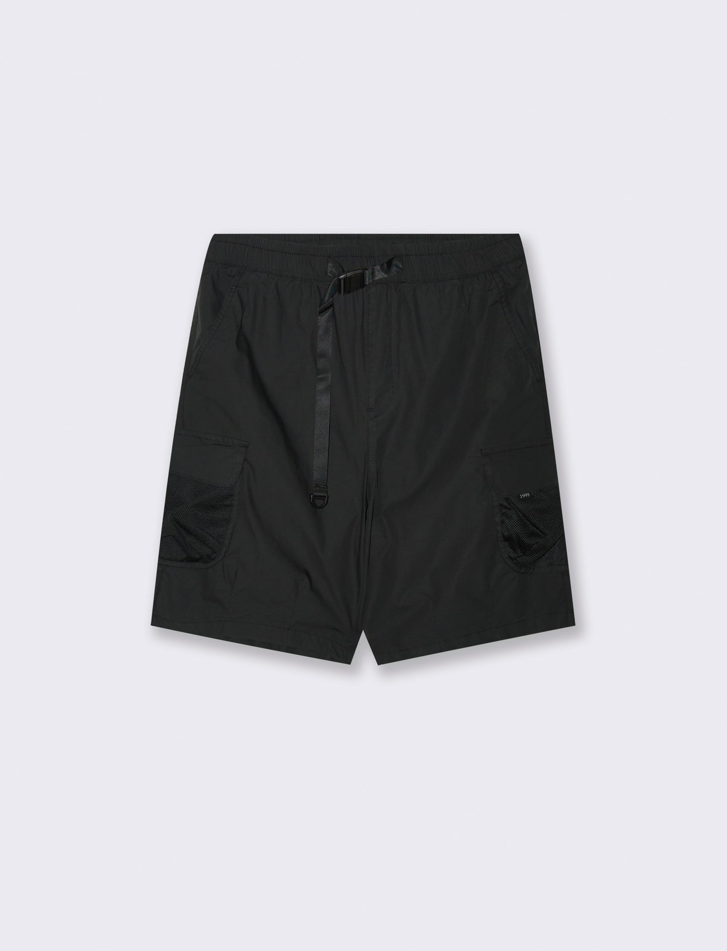 Bermuda cargo con cinturino relaxed fit da uomo - Nero